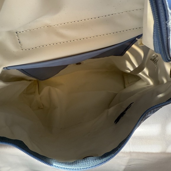 Longchamp Le Pillage Sac A Dos Nylon Leather Small Backpack Purse Bag Light Blue - Picture 6 of 14